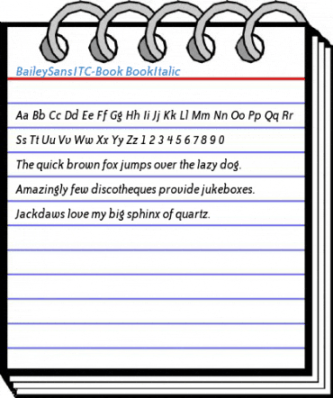 BaileySansITC-Book BookItalic Font