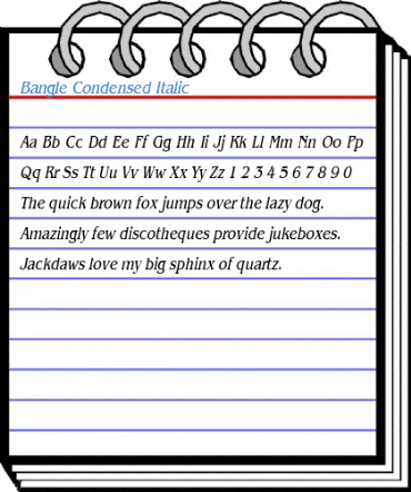 Bangle Condensed Italic Font