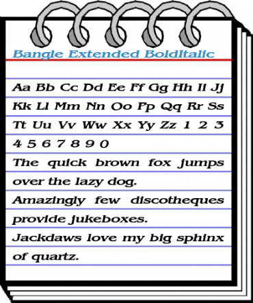 Bangle Extended BoldItalic Font