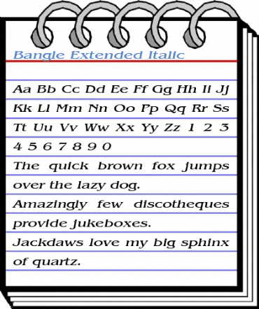 Bangle Extended Italic Font