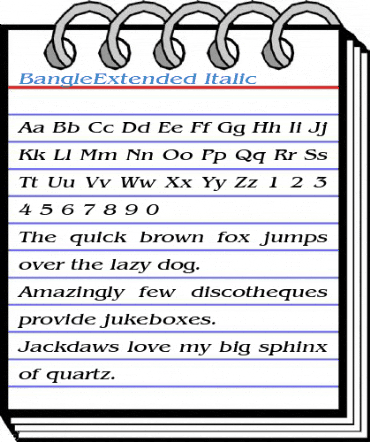 BangleExtended Italic Font