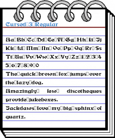 Cursed 3 Regular Font