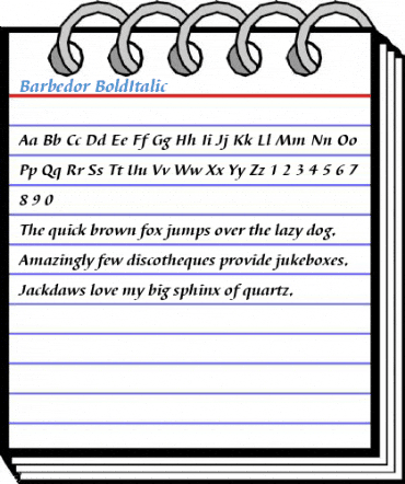 Barbedor BoldItalic Font