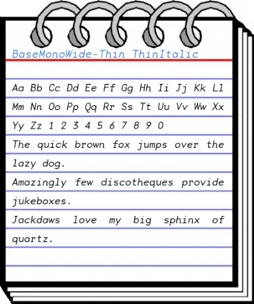 BaseMonoWide-Thin Font