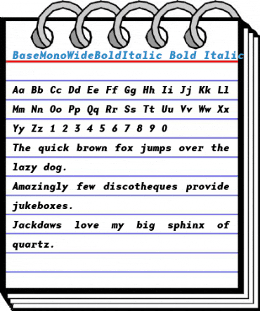 BaseMonoWideBoldItalic Bold Italic Font