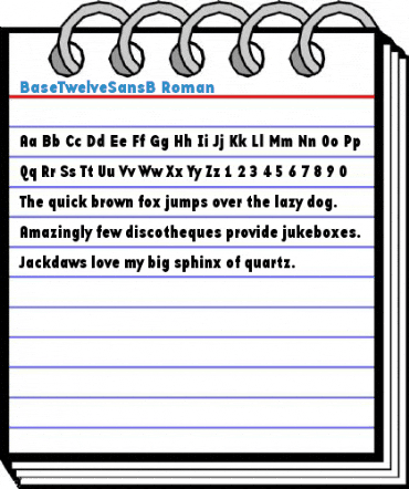 BaseTwelveSansB Roman Font