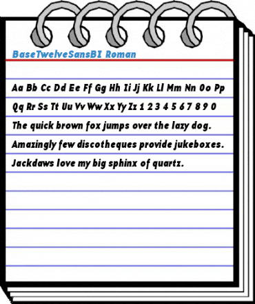 BaseTwelveSansBI Roman Font