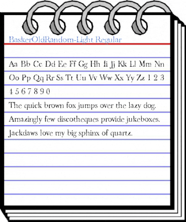 BaskerOldRandom-Light Regular Font