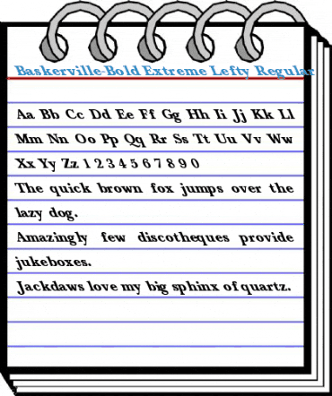 Baskerville-Bold Extreme Lefty Regular Font