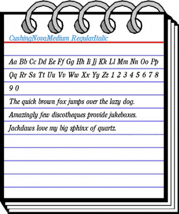 CushingNovaMedium RegularItalic Font
