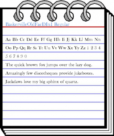 BaskervilleOldFacDIn1 Regular Font