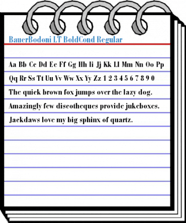 BauerBodoni LT BoldCond Regular Font