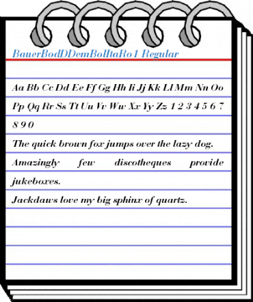 BauerBodDDemBolItaRo1 Regular Font