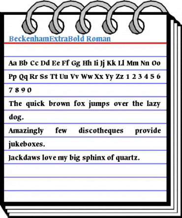 BeckenhamExtraBold Roman Font