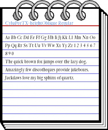 CybaPeeTX-heightOblique Regular Font