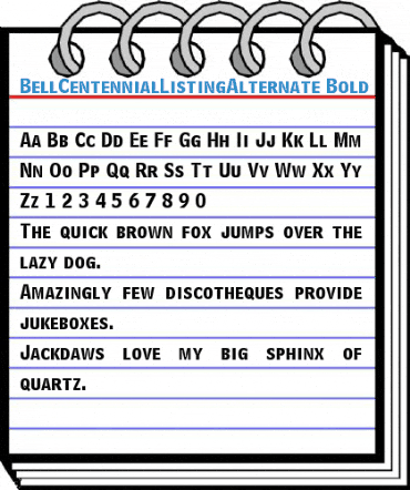 BellCentennialListingAlternate Bold Font