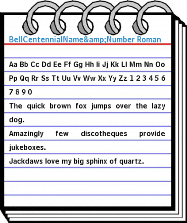 BellCentennialName&Number Roman Font