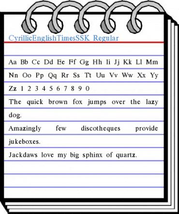 CyrillicEnglishTimesSSK Regular Font