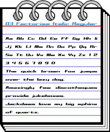 D3 Factorism Italic Regular Font