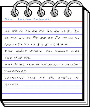 Dad's Recipe Regular Font