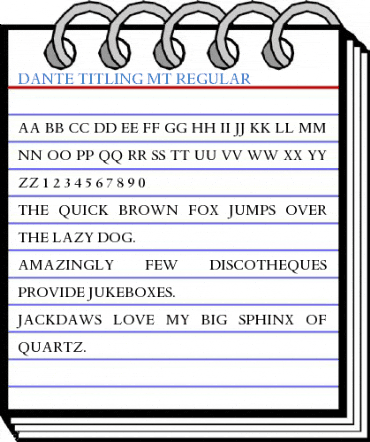 Dante Titling MT Regular Font