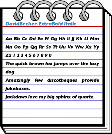DavidBecker-ExtraBold Italic Font
