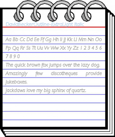 DavidBeckerOutline-ExtraLight Italic Font