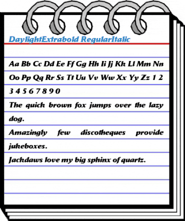 DaylightExtrabold RegularItalic Font