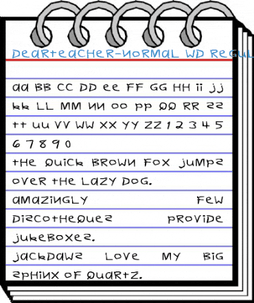 DearTeacher-Normal Wd Regular Font