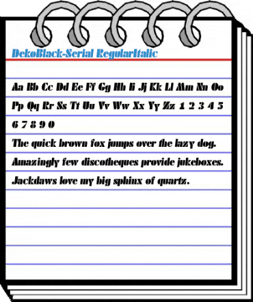 DekoBlack-Serial RegularItalic Font