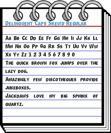Delinquent Caps Skewd Regular Font