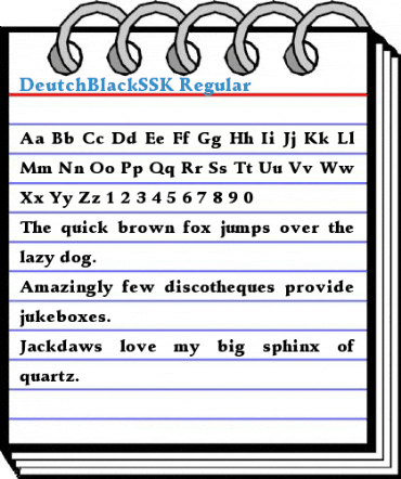 DeutchBlackSSK Regular Font