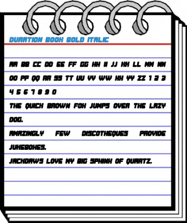Duration Book Bold Italic Font