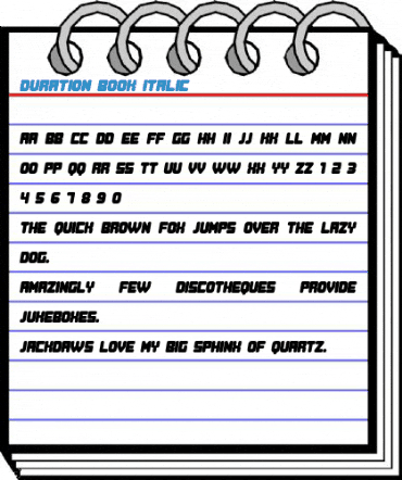 Duration Book Italic Font