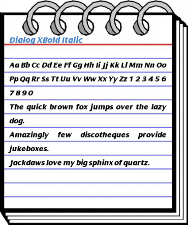 Dialog XBold Italic Font