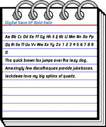 Digital Sans EF Bold Italic Font