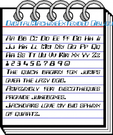 DigitalMachineExtended Oblique Font