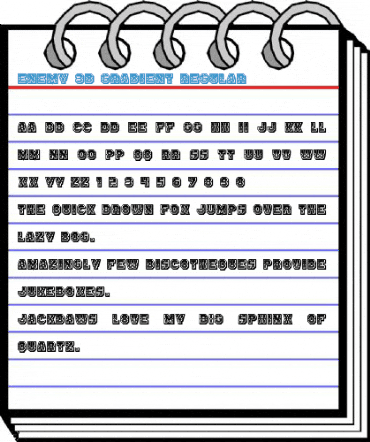 Enemy 3D Gradient Regular Font