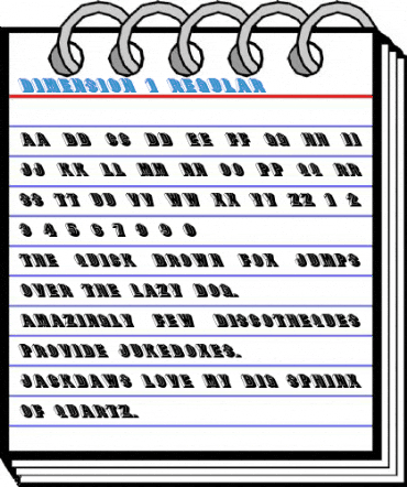 Dimension 1 Regular Font