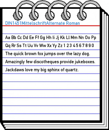 DIN1451MittelschriftAlternate Roman Font