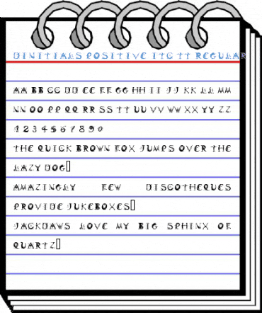 Dinitials Positive ITC TT Regular Font