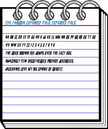 Eva Fangoria Expanded Italic Expanded Italic Font