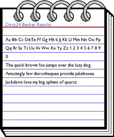 Dirty24 Becker Regular Font