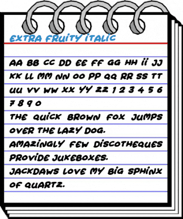 Extra Fruity Italic Font