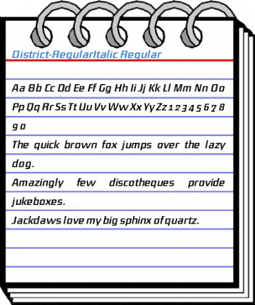 District-RegularItalic Regular Font