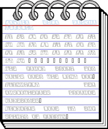 Domino bred kursiv omrids Regular Font