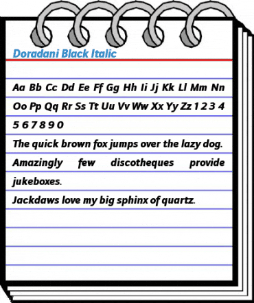 Doradani Black Italic Font
