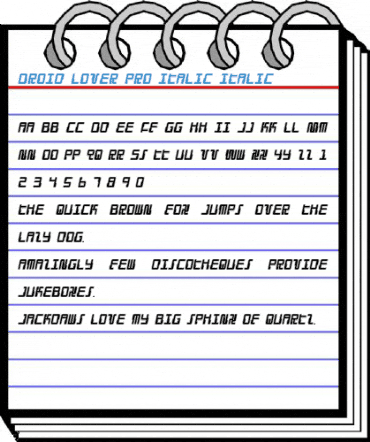 Droid Lover Pro Italic Italic Font