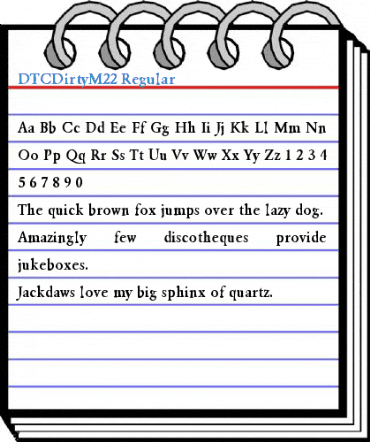 DTCDirtyM22 Regular Font