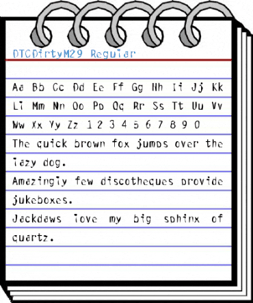 DTCDirtyM29 Regular Font